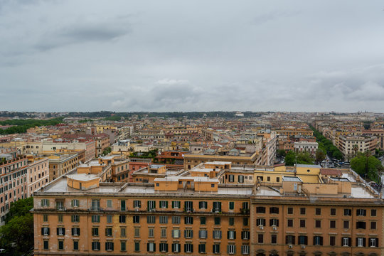 Panorama at roofs of Rome, Italy
