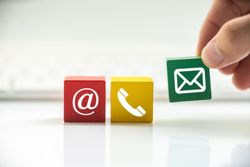 Hotline support contact communication concept