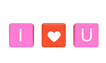 3d illustration. Colored children`s toy cubes isolated on white background.