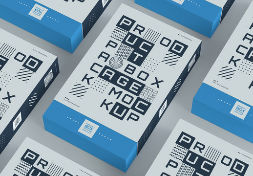 Product Box Mockups on Gray Background 