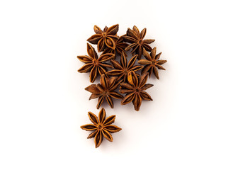 Fototapeta premium group of star anise on white background