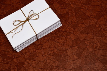 Paper tied with a rope