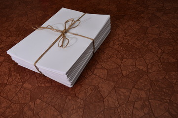 Paper tied with a rope
