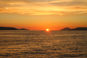 Coucher de soleil sur Hakata Bay