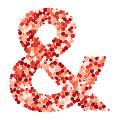 Ampersand sign color distributed circles dots illustration