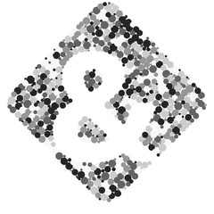 Ampersand sign color distributed circles dots illustration