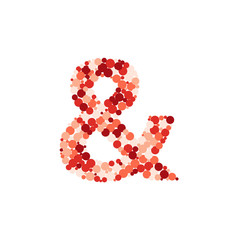 Ampersand sign color distributed circles dots illustration