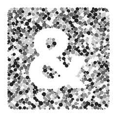 Ampersand sign color distributed circles dots illustration