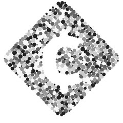 Cent sign color distributed circles dots illustration