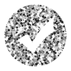 Checkmark sign color distributed circles dots illustration