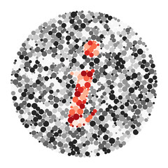 i letter color distributed circles dots illustration