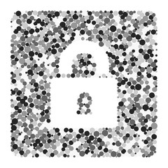 Closed Lock sign color distributed circles dots illustration