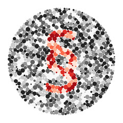 Paragraph sign color distributed circles dots illustration