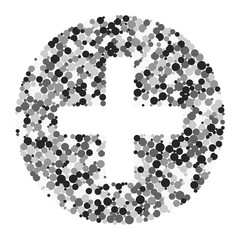 Plus math sign color distributed circles dots illustration
