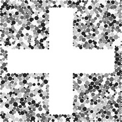 Plus math sign color distributed circles dots illustration