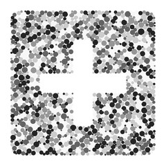 Plus math sign color distributed circles dots illustration