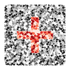 Plus math sign color distributed circles dots illustration