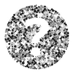 Question help sign color distributed circles dots illustration