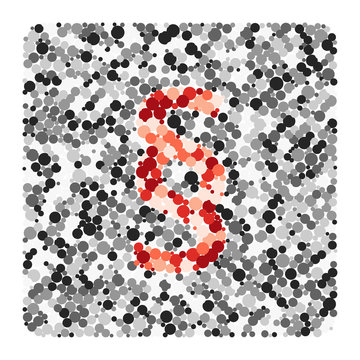 Paragraph sign color distributed circles dots illustration