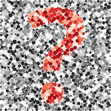 Question help sign color distributed circles dots illustration