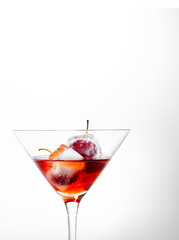 cocktail glass with cherries