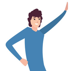 man happy young people on white background