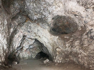 Dzivgis fortress inside. It is the largest rock (cave) fortress in the Caucasus. Russia, North Ossetia, S. Dzivgis
