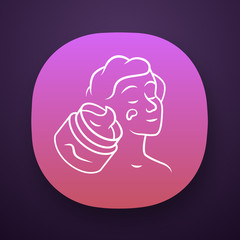 Moisturizing facial cream jar app icon. Routine skin care procedure. UI/UX user interface. Web or mobile application. Vector isolated illustration. Feminine hygiene, cosmetology, dermatology