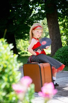 Portrait of pin-up blonde girl