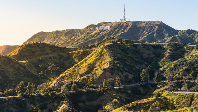 Panorama of the Hollywood Hills and Sign in Los Angeles California, USA