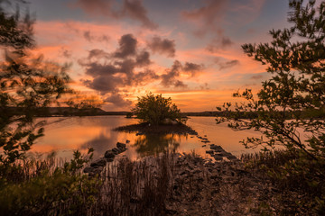   Sunset at Kan Kok Slat Pan  Views around the Caribbean island of Curacao