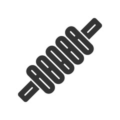 Cricket bail glyph icon. Sport equipment. Cylindrical piece of wood. Top part of wicket. Horizontal crossbar on gate. Sports activity. Silhouette symbol. Negative space. Vector isolated illustration