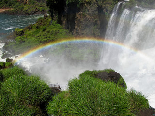 Iguazu Falls, Argentina  Their name comes from the Guarani or Tupi words and Legend has it that a god planned to marry a beautiful named Naip&radic;&ne;.