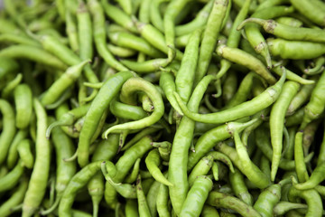 Chilli peppers in store