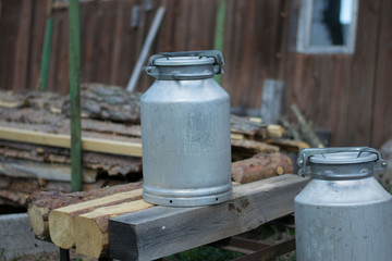 Fototapeta premium old metal milk can 