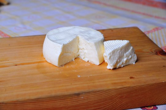 casatella Italian cheese with bread and honey