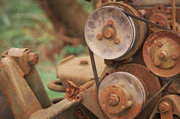 Close up of a rusty old motor