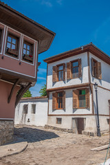 Views along the cobblestoned streets of the charming historical old town of Plovdiv, Bulgaria
