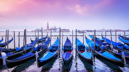Tuinposter gondolas on grand canal in venice © frank peters