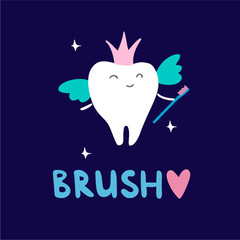 Obraz premium Children dentistry vector illustration
