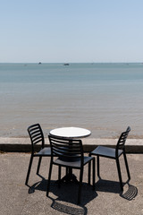 bar restaurant place at the seashore in La Rochelle France