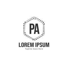 Fototapeta premium Initial PA logo template with modern frame. Minimalist PA letter logo vector illustration