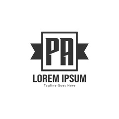 Fototapeta premium Initial PA logo template with modern frame. Minimalist PA letter logo vector illustration