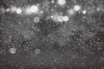 Obraz premium beautiful shiny glitter lights defocused bokeh abstract background with sparks fly, celebratory mockup texture with blank space for your content