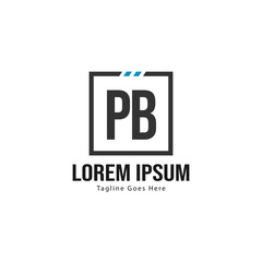 Obraz premium Initial PB logo template with modern frame. Minimalist PB letter logo vector illustration