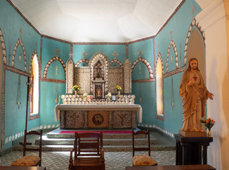 mother of pearl altar in the aboriginal community of Beagle Bay