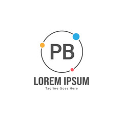 Fototapeta premium Initial PB logo template with modern frame. Minimalist PB letter logo vector illustration