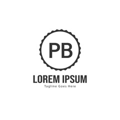 Initial PB logo template with modern frame. Minimalist PB letter logo vector illustration