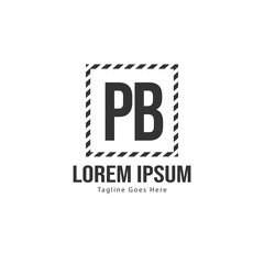 Fototapeta premium Initial PB logo template with modern frame. Minimalist PB letter logo vector illustration