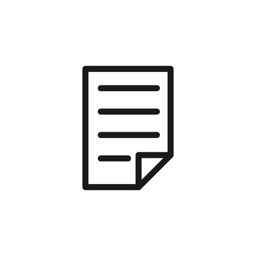 Document icon. File, page, sheet symbol. Business document, contract, file icon